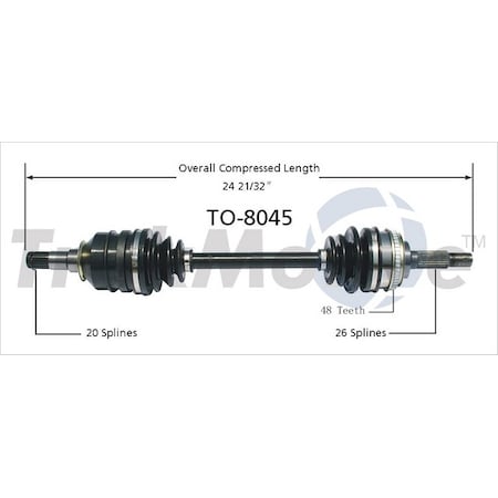 Surtrack Axle Cv Axle Shaft, To-8045 TO-8045